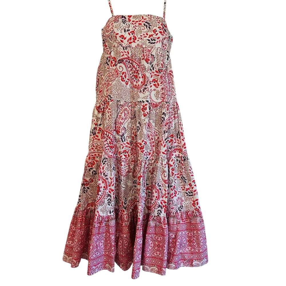 NWT Cara Cara Haley Midi Babydoll Dress Sz XS Boho Paisley  Tiered  Sleeveless